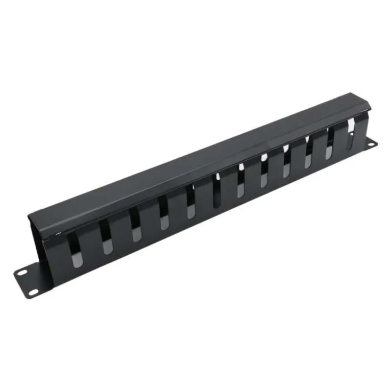 XtendLan Vyvazovací panel 1U, celokovový s krytem 4x7cm ADV (CMP1USTEEL-B-ADV)