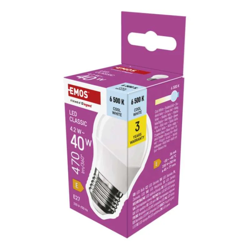 EMOS LED CLS MINI GLOBE 4,2 W (40 W) 470lm E27 CW (1525733126)