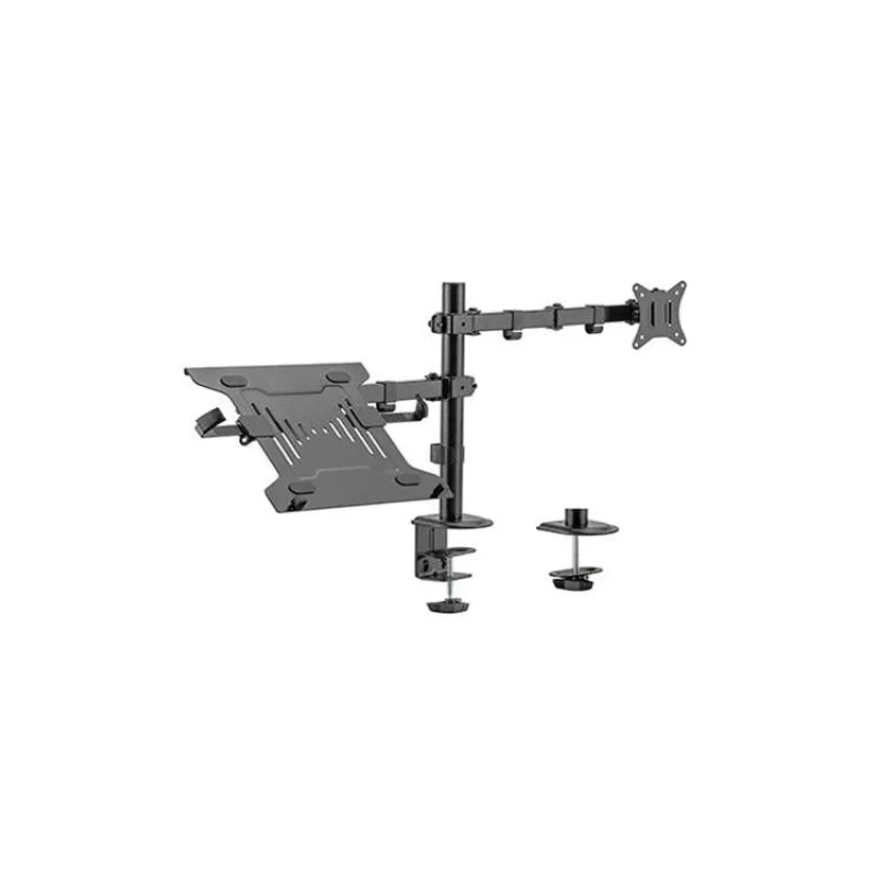 GEMBIRD Držák monitoru na stůl s podstavcem pro notebook MA-DA-03, naklápěcí, až do 32” a 9kg, černý (MA-DA-03)