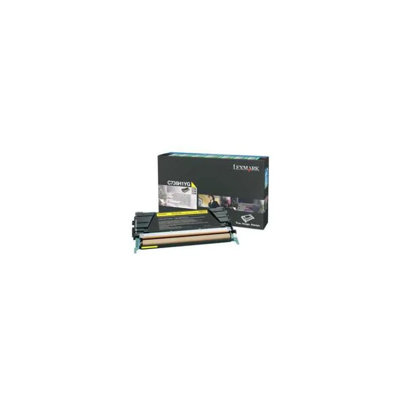 Lexmark C736, X736, X738 Yellow High Yield Return Programme Toner Cartridge (10K) (C736H1YG)