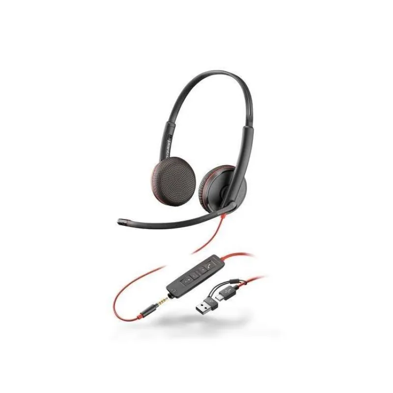 HP Poly Blackwire 3325 MS Teams náhlavná súprava, 3.5 mm jack + USB-C/A adaptér, stereo (8X222AA)