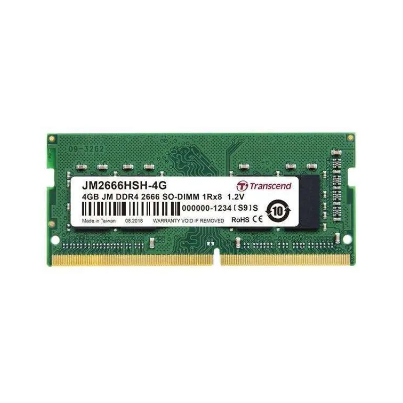 Transcend paměť 4GB (JetRam) SODIMM DDR4 2666 1Rx8 CL19 (JM2666HSH-4G)