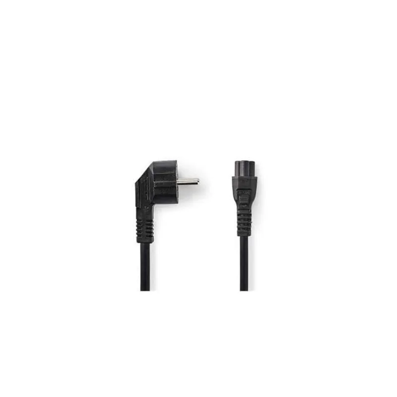 NEDIS napájecí kabel/ Typ F Zástrčka - IEC-320-C5/ přímý/ úhlový/ trojlístek/ černý/ bulk/ 2m (CEGL10100BK20)