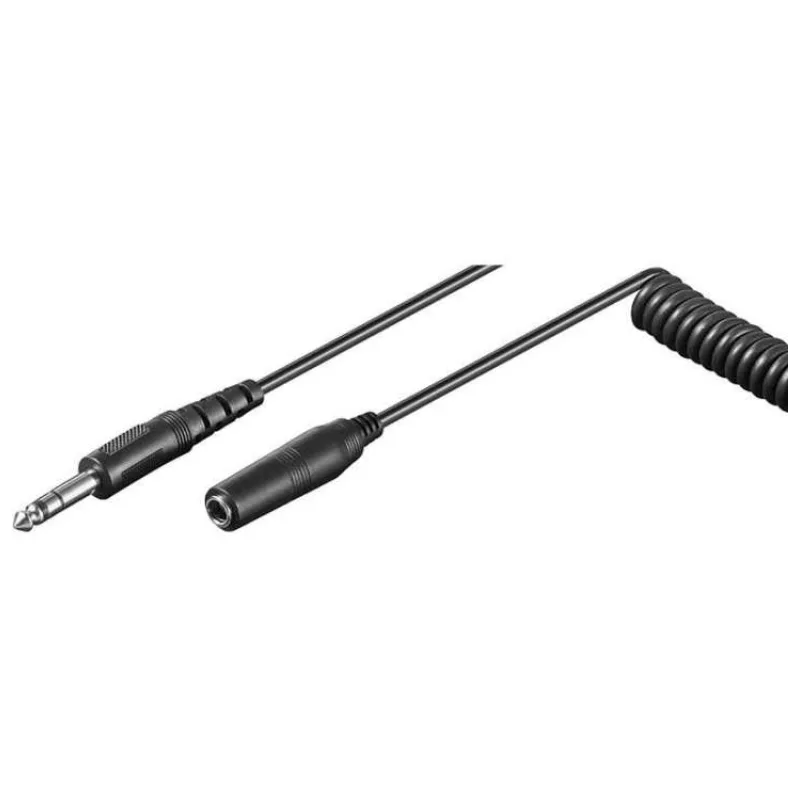 PREMIUMCORD Audio Jack 6,3mm M/F špirálový predlžovací kábel 1m - 5m (kjack6mf5)