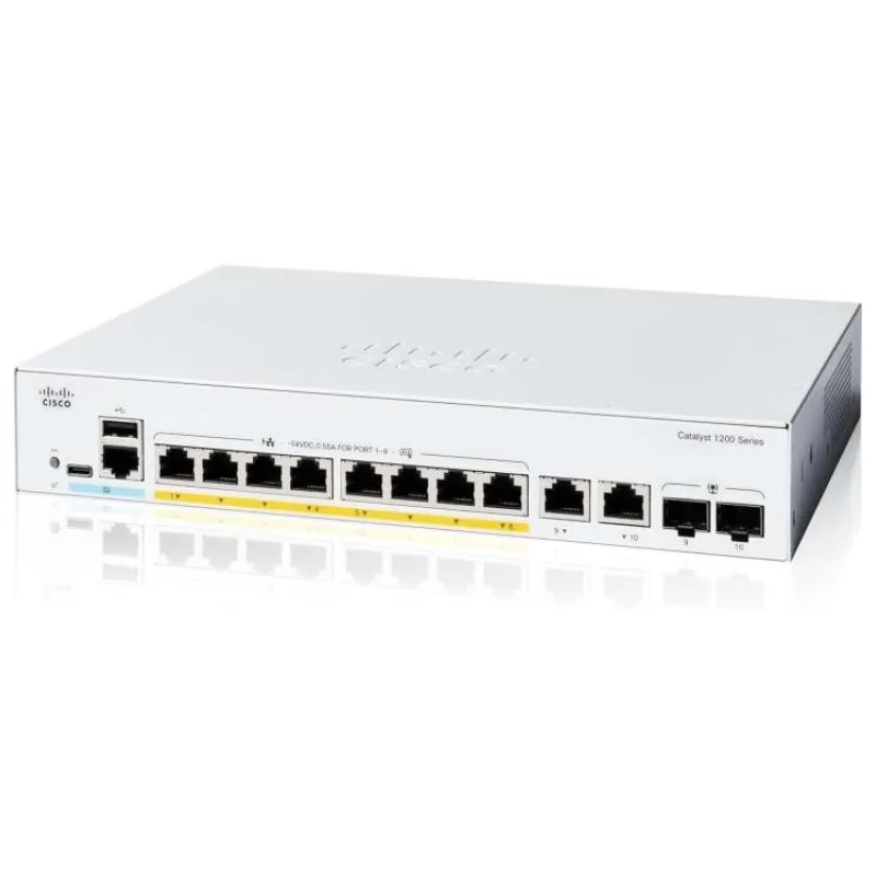 Cisco Catalyst switch C1200-8FP-2G (8xGbE,2xGbE/SFP combo,8xPoE+,120W,fanless) - REFRESH (C1200-8FP-2G-RF)