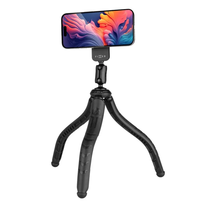 FIXED Creator Flexibilný statív s magnetickým držiakom na telefón, s podporou MagSafe, čierny