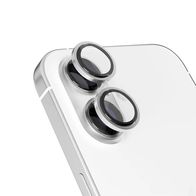 iStores by Epico Aluminium Lens Protector pro Apple iPhone 16 / 16 Plus - strieborná