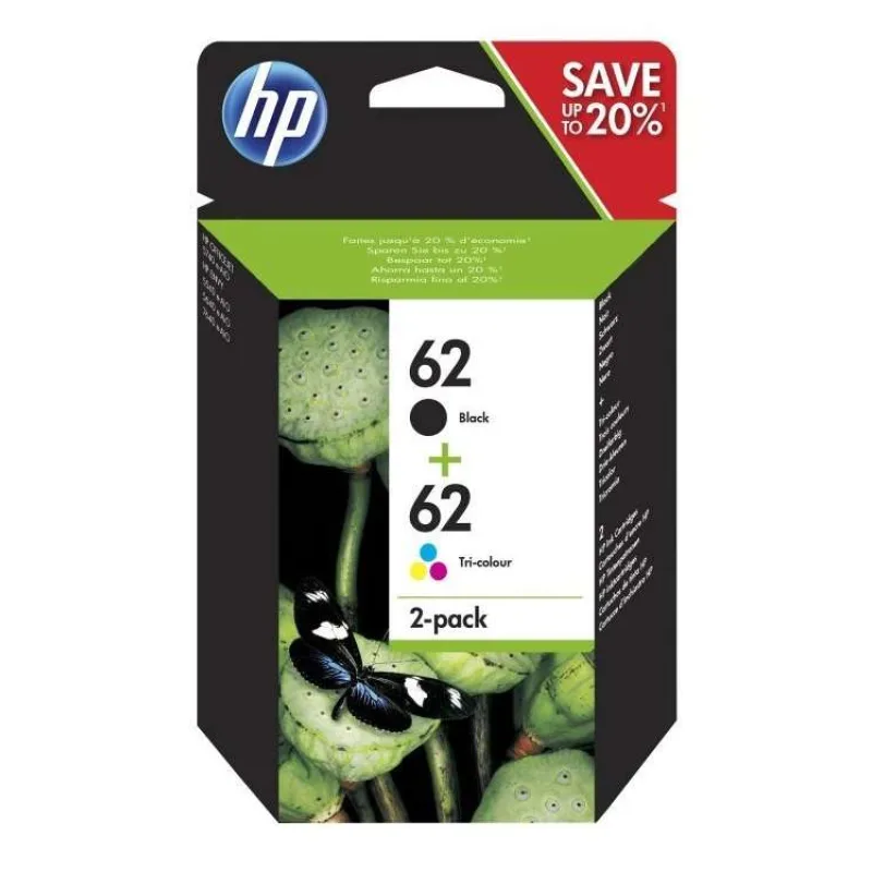HP ink 62 (černá 4ml, barevná 4,5ml) pro HP ENVY 5540, HP ENVY 5640, HP ENVY 7640, HP OfficeJet 5740 (N9J71AE)