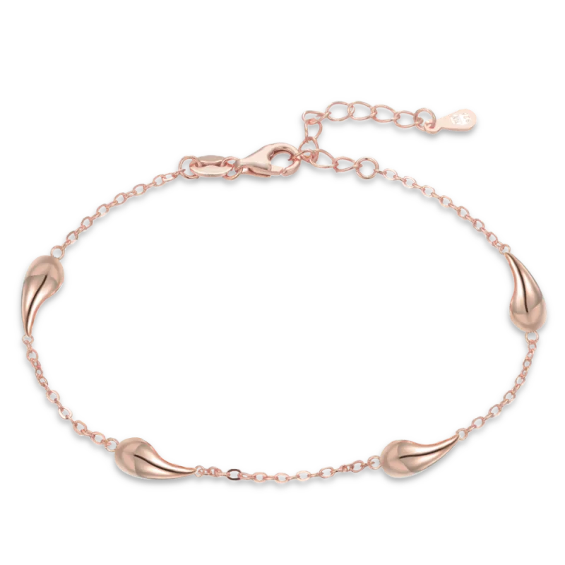 MINET Rose gold stříbrný náramek kapky