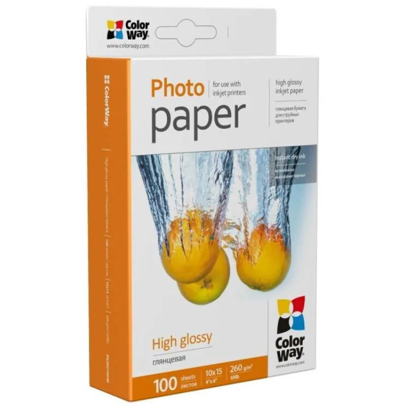 COLORWAY fotopapír/ high glossy 260g/m2, 10x15/ 100 kusů (PG2601004R)