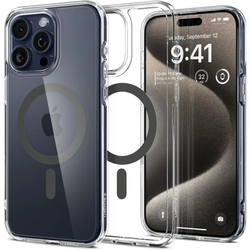 Puzdro Spigen Ultra Hybrid Mag s MagSafe pre iPhone 15 Pro Max - grafitové