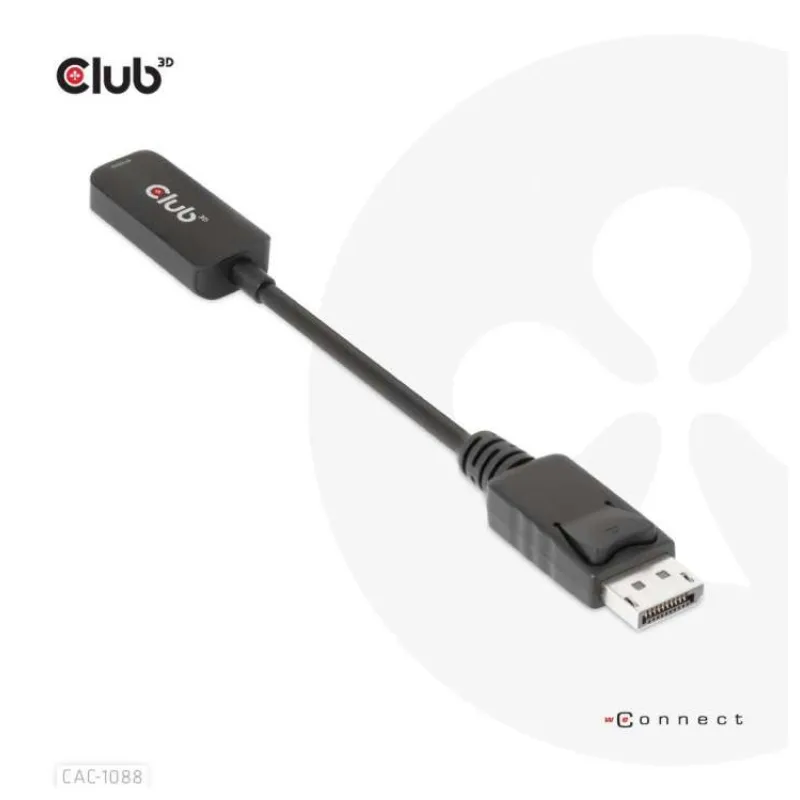 Club3D Active DisplayPort adaptér 1.4 na HDMI 4K120HZ HDR (M/F), čierna (CAC-1088)