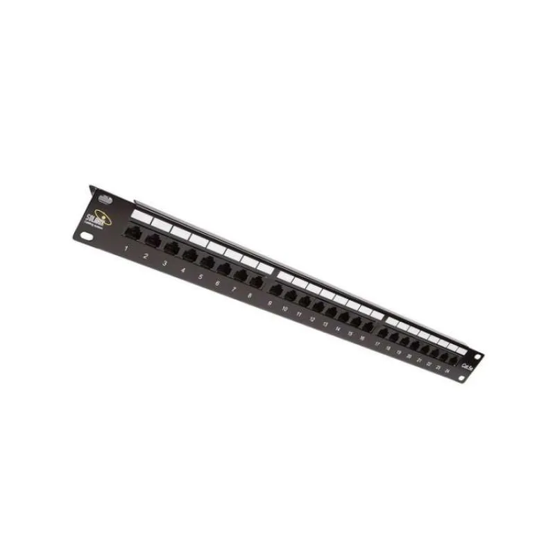 Solarix 19" Patch panel 24 x RJ45 CAT5E UTP 150 MHz černý 1U, SX24-5E-UTP-BK (24000240)
