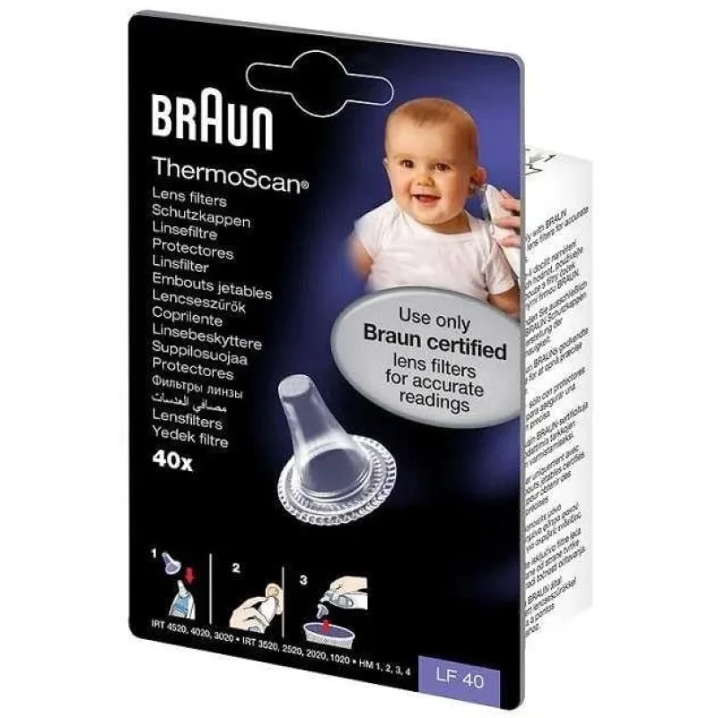 Braun LF40 ThermoScan náhradní krytky pro ušní teploměry, 40 kusů…