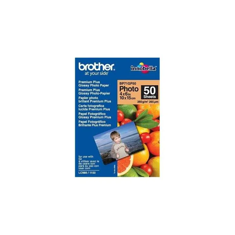 papier BROTHER BP71 foto lesklý 10x15/50ks (BP71GP50)