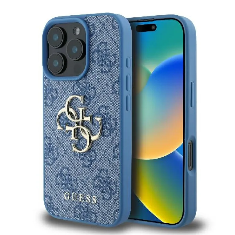 Puzdro Guess 4G Big Logo pre iPhone 16 Pro – modré