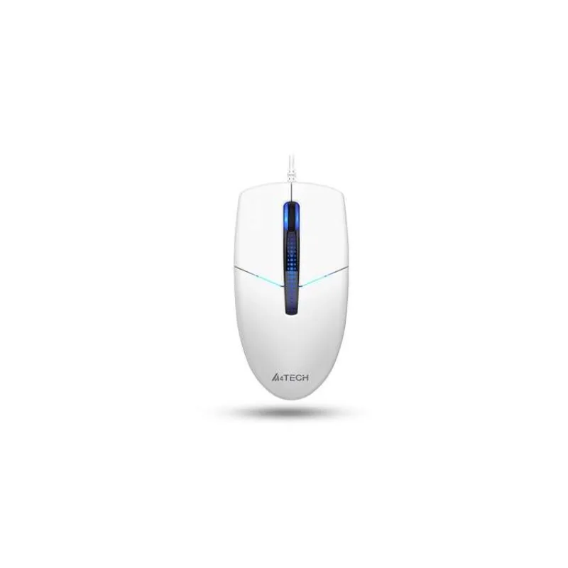 A4tech N-530S, podsvícená kancelářská myš, 1200 DPI, USB, bílá (N-530S-WH)