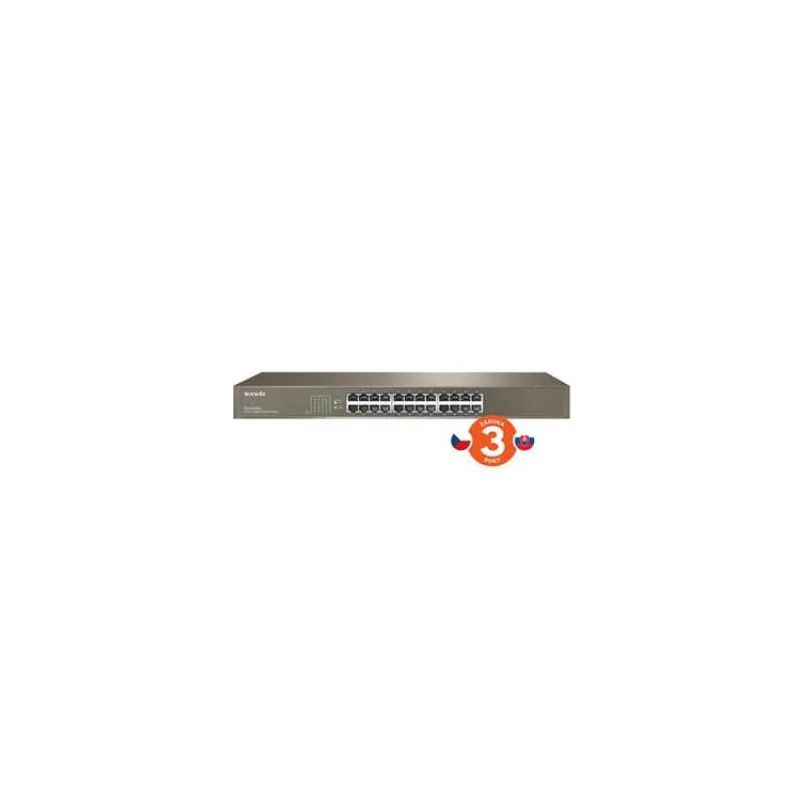 Tenda TEG1024G 24x Gigabit Switch, Fanless-bez ventilátorov, Rackmount 19", ochrana proti prepätiu (75010024)