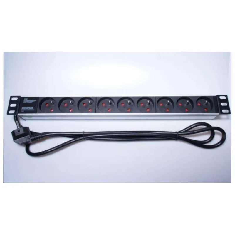 PremiumCord 19" PDU, 1U, 9x230V, 2m kabel Euro (PDU-F10G09)