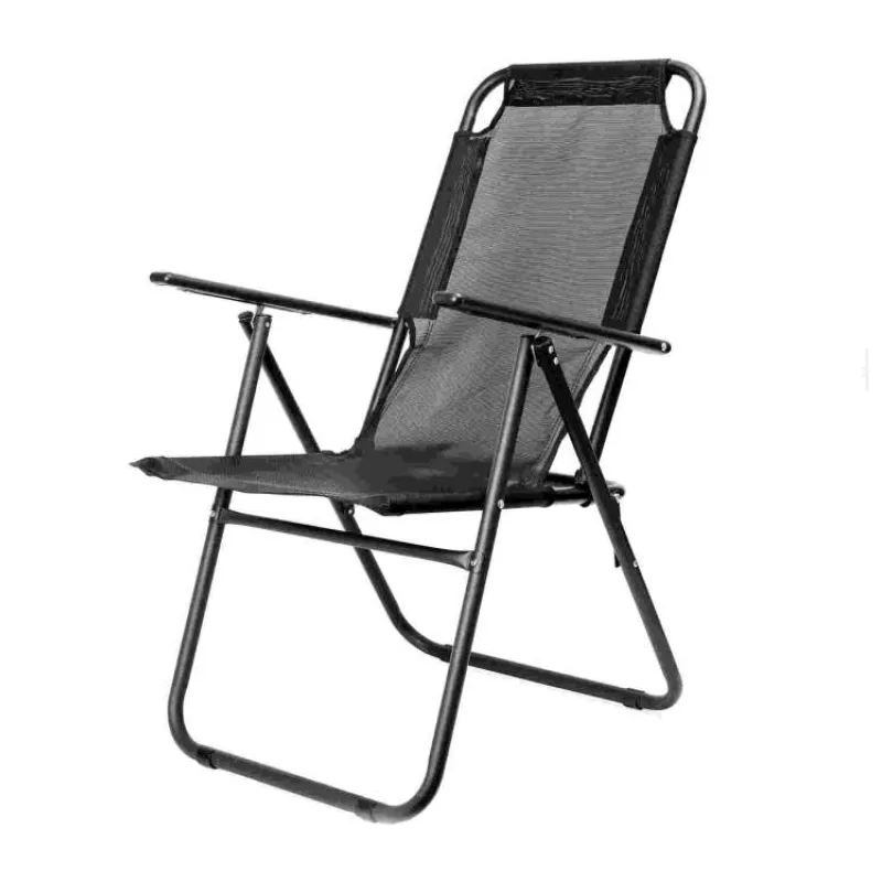 PLATINET KEPMINGOVÁ ŽIDLE POLOHOVATELNÁ 62X45X102 CM ČERNÁ+PLATINET MATRACE NA KEMPINGOVOU ŽIDLI 105X50X6 CM šedá (PCC1047 + PCM1047)