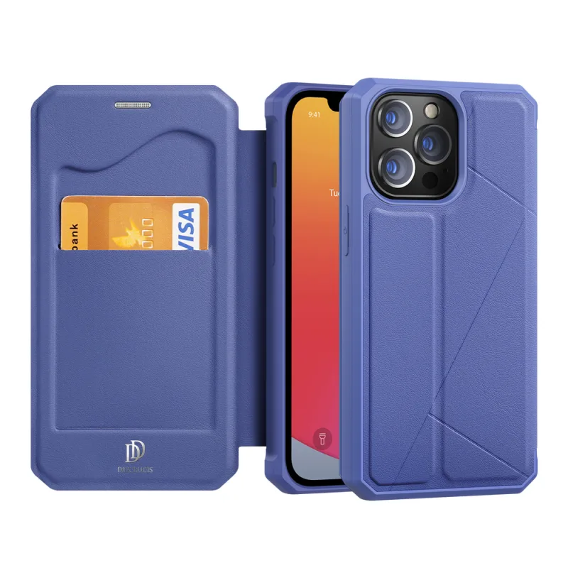 Puzdro typu DUX DUCIS Skin X Bookcase pre iPhone 13 Pro modré
