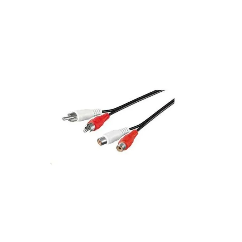 PremiumCord Kábel 2x Cinch-2x Cinch, M/F 5m (kjackcmf2-5)