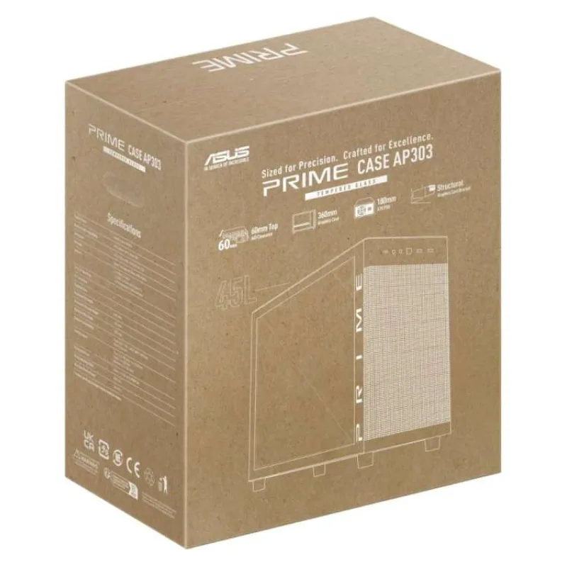 ASUS PRIME AP303 TG WHITE skrinka ATX biela (90DC00V3-B39010)