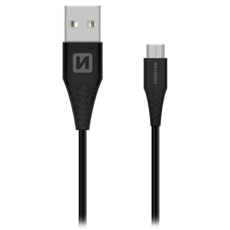 Swissten Datový Kabel Usb / Micro Usb 1,5 M Černý (6,5Mm) (71504301)