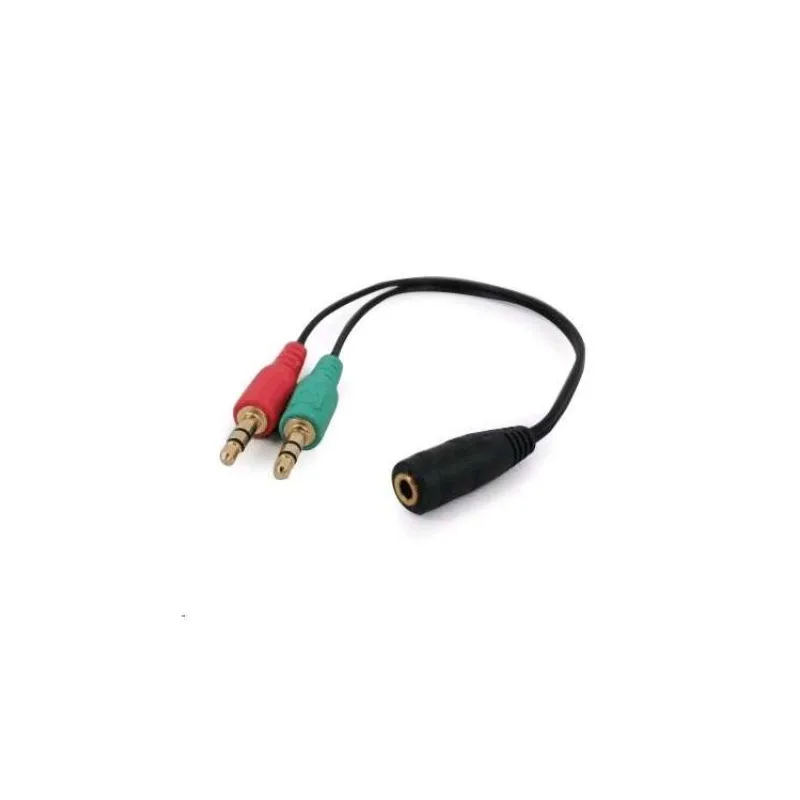 Kábel CABLEXPERT rozdvojka jack 3,5mm (4 pólový) na 2x3,5mm F/M, 20cm, čierny (CCA-418)