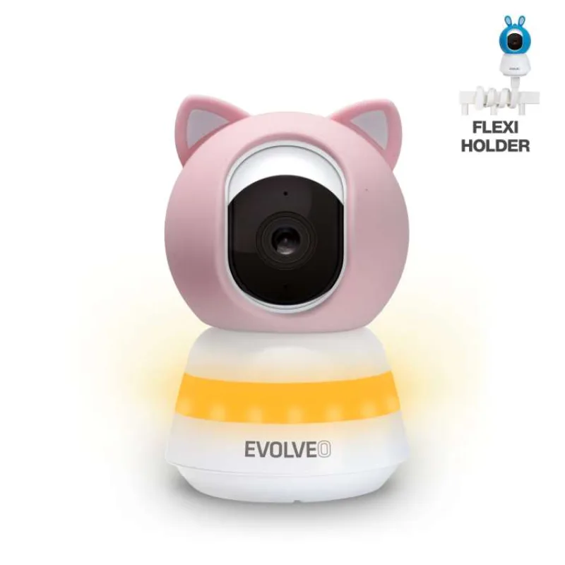 EVOLVEO Baby Monitor N5 - Set videoopatrovateľky s 360 ° dohľadom, obojsmernou komunikáciou a uspávankami, (CAM-5-P)
