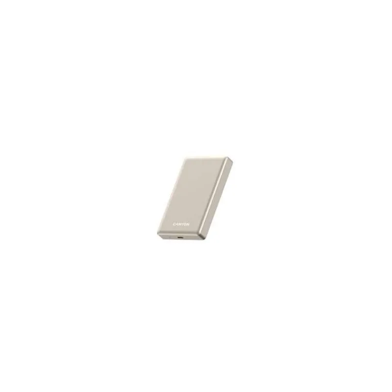Canyon OnCharge 510, Powerbank, 10.000 mAh, in: USB-C, out: USB-C PD 20W + Wireless Magnet 15W, štíhla, béžová (CNS-CPB510BE)