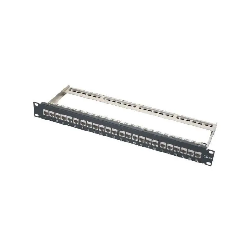 XtendLan Patch panel 19", 24 portů s vyjmutelnými keystone Cat6a, stíněný (XL-PP19-24C6AS-A)
