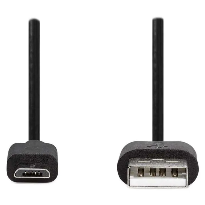 NEDIS kabel USB 2.0/ zástrčka USB-A - zástrčka USB-Micro B/ kulatý/ černý/ bulk/ 1m (CCGL60500BK10)