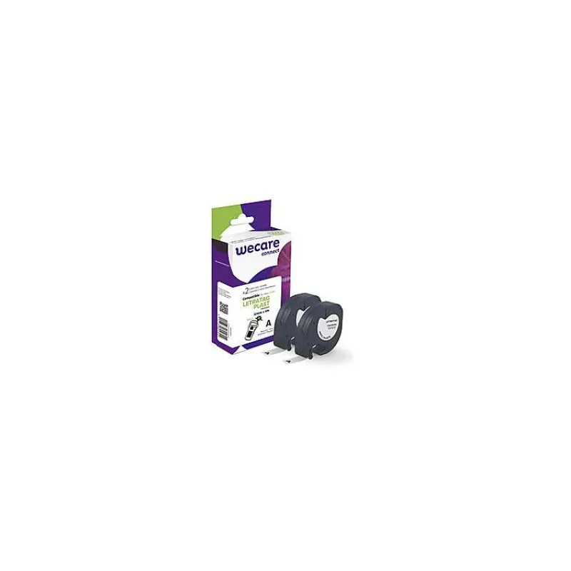 alt. páska wecare ARMOR pre DYMO S0721610, LetraTag PLAST,Black/White,2*12mm*4m (K80005W4)