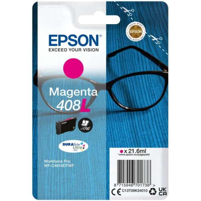 EPSON inkoustová náplň Singlepack 408L DURABrite Ultra Ink/ C4810DTWF/ Magenta (C13T09K34010)