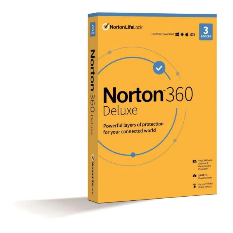 NORTON 360 DELUXE 25GB +VPN 1 používateľ pre 3 zariadenia na 2 roky ESD (21435446)