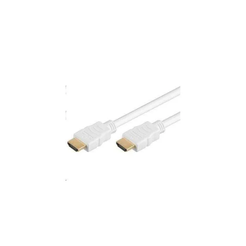 PremiumCord HDMI High Speed ??+ Ethernet kábel, biely, pozlátené konektory, 2m (kphdme2w)