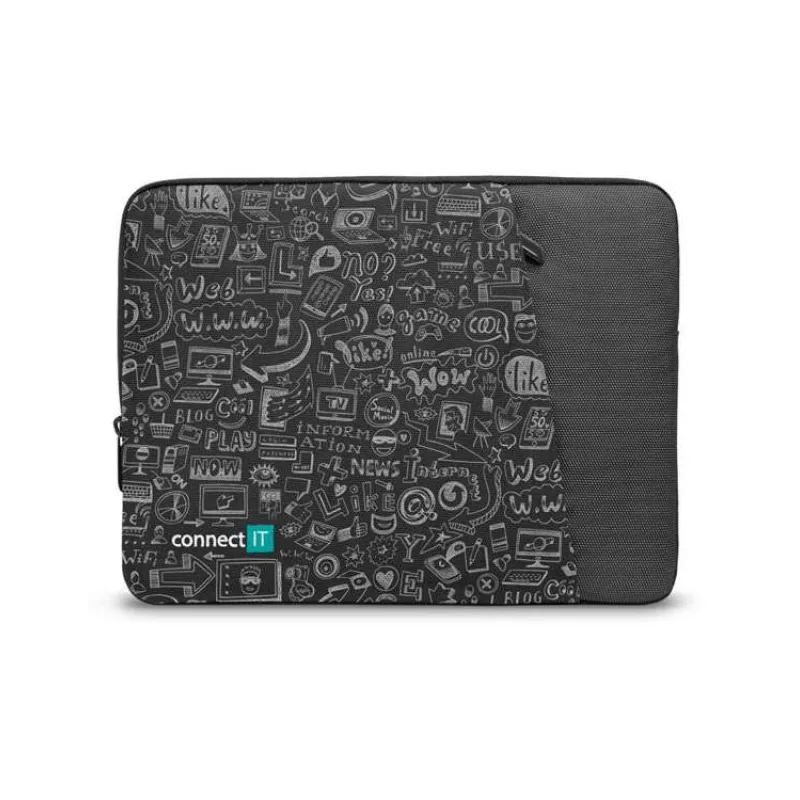 CONNECT IT Doodle pouzdro pro notebook 15.6", ČERNÉ (CFF-7015-DD)