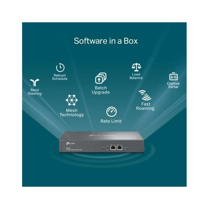Omada Hardware Controller PORT: 2× 10/100/1000 Mbps Ethernet Ports, 1× USB 3.0 Port FEATURE: Cloud Access, Centralized (OC300)