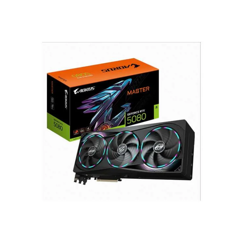 GIGABYTE VGA NVIDIA GeForce RTX 5080 MASTER 16G, 16G GDDR7, 3xDP, 1xHDMI (GV-N5080AORUS M-16GD)
