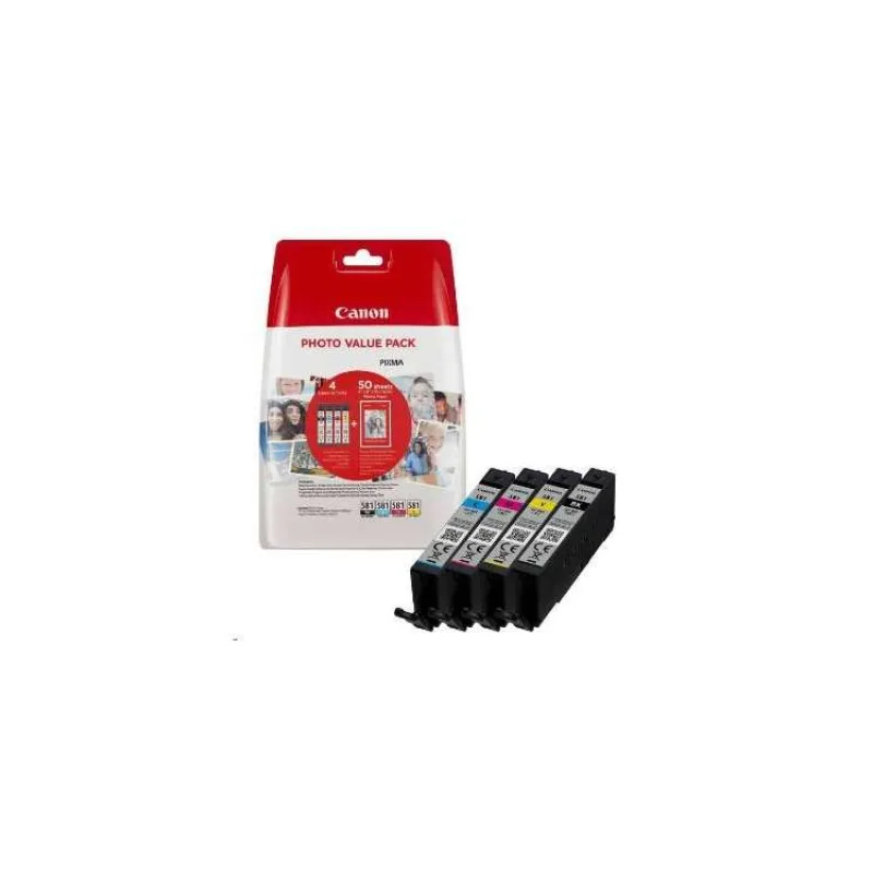 kazeta CANON CLI-581 BK/C/M/Y PACK TS6150/TS8150/TR7550/TR8550 + PP201 (2106C006)