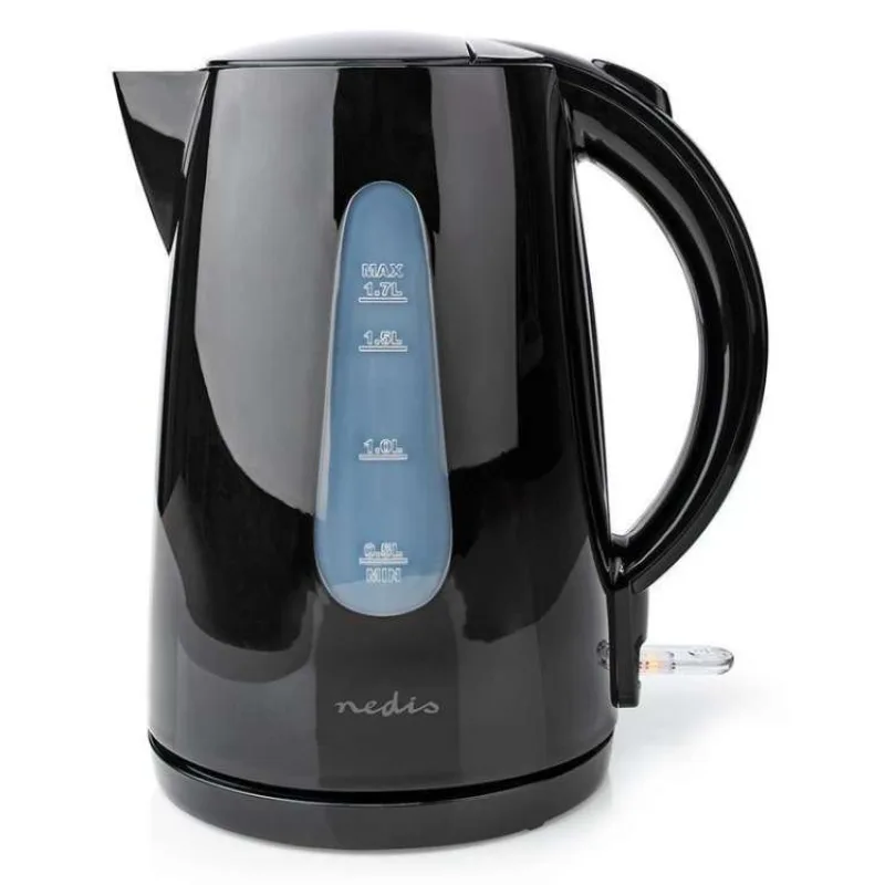 NEDIS rychlovarná konvice KAWK130EBK/ objem 1,7 l/ otáčení o 360°/ 1850 - 2200 W/ plast/ černá (KAWK130EBK)