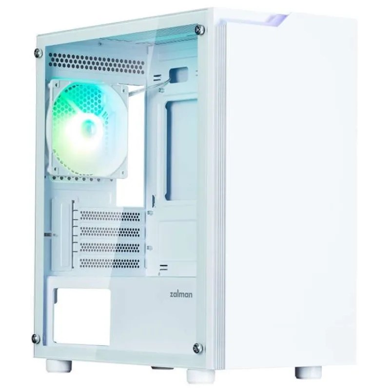 Zalman skříň T4 Plus / miniT / 1x120mm fan ARGB / USB 2.0 / USB 3.0 / tvrzené sklo / bílá (T4 Plus white)