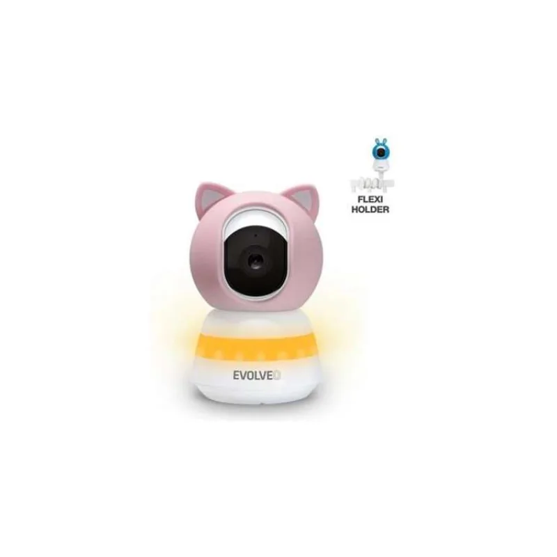 EVOLVEO Baby Monitor LUX- Múdra 360 ° videoopatrovateľka s nočným videním, detekciou plače a pohybu, ružová (CAM-LUX-P)