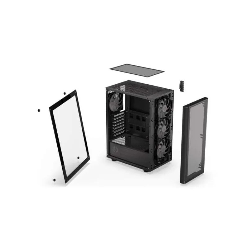 ENDORFY Case Ventum 200 ARGB, Průhledná bočnice, ATX, 4x120mm ARGB Fan, černá (EY2A014)