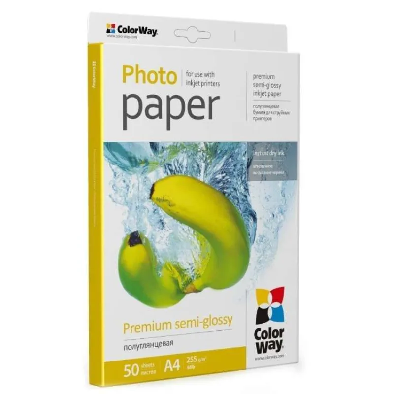 COLORWAY fotopapír/ premium semi-glossy 255g/m2, A4/ 50 kusů (PNG255050A4)