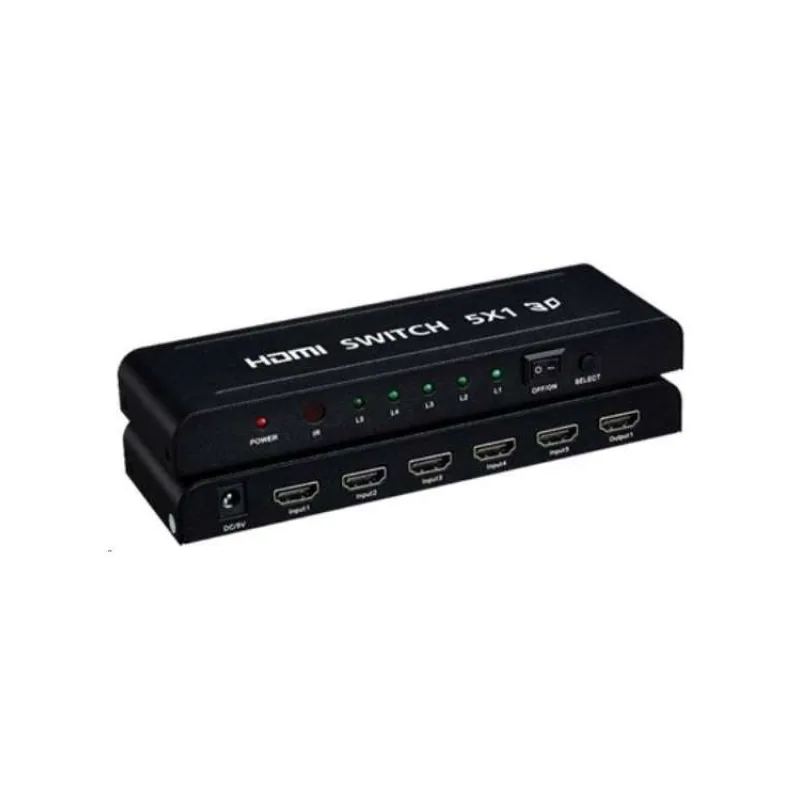 PREMIUMCORD HDMI prepínač 5:1 kovový s diaľkovým ovládaním a napájacím adaptérom (khswit51b)