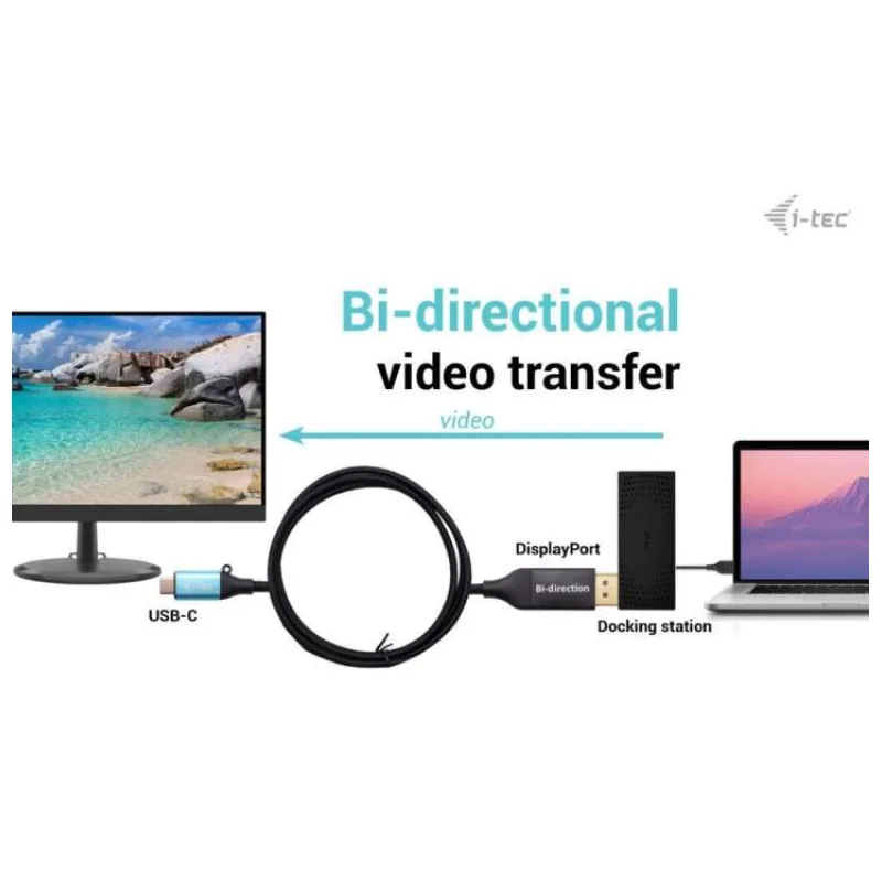 I-tec USB-C DisplayPort Bi-Directional Cable Adapter 8K/30Hz 150cm (C31CBLDP8KBIDIR)