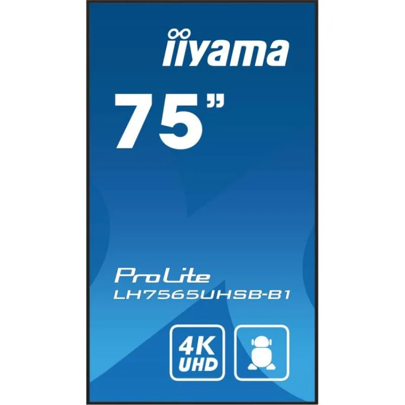 75" iiyama LH7565UHSB-B1: IPS, 4K UHD, Android, 24/7 (LH7565UHSB-B1)