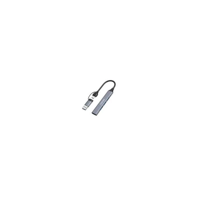 Canyon DS-02, USB-C Hub, 4 porty, 3xUSB 2.0 480Mbps, 1xUSB 3.0, 5Gbps, USB-C/USB-A adaptér, šedá (CNS-TDS02G)